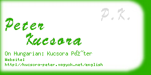 peter kucsora business card